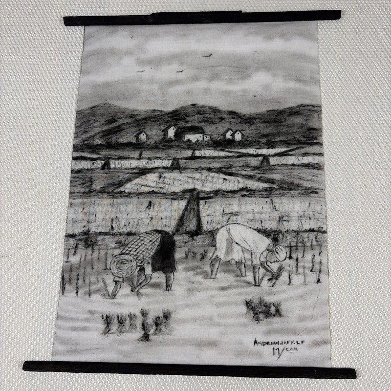 Landscape ORIGINAL CHARCOAL DRAWING Signed