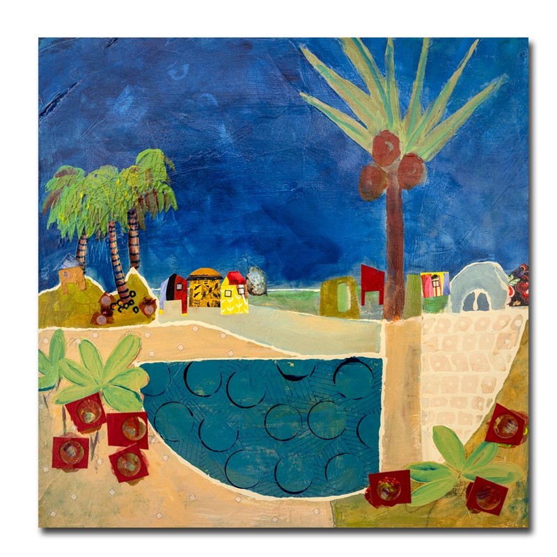Coconuts by Jill Krasner Gallery Wrapped Canvas Giclee Art (14 in x 14 in)
