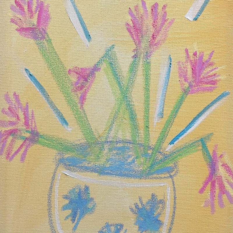 RiverRunArt Original Floral Mixed Media 12x16 Still Life Canvas Wall Art gallery