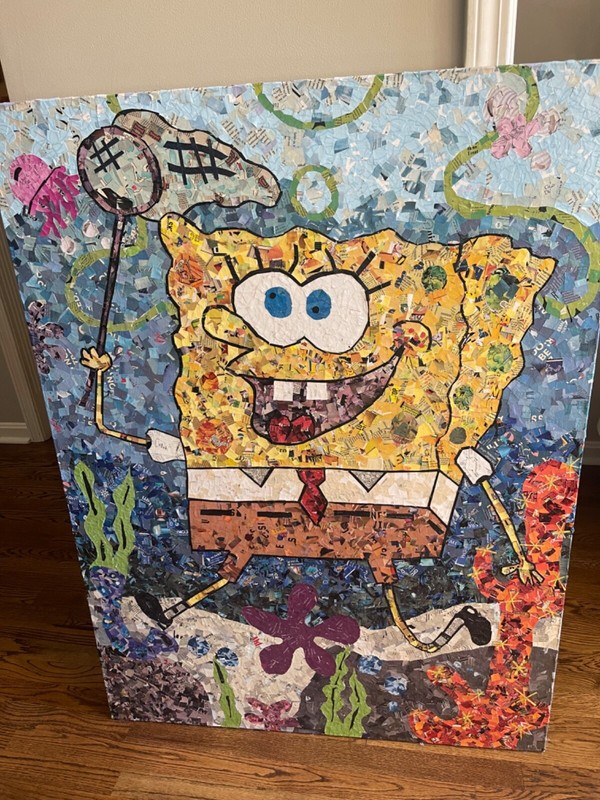 4 ft x 3 ft Exta Large Sponge Bob Collage Canvas