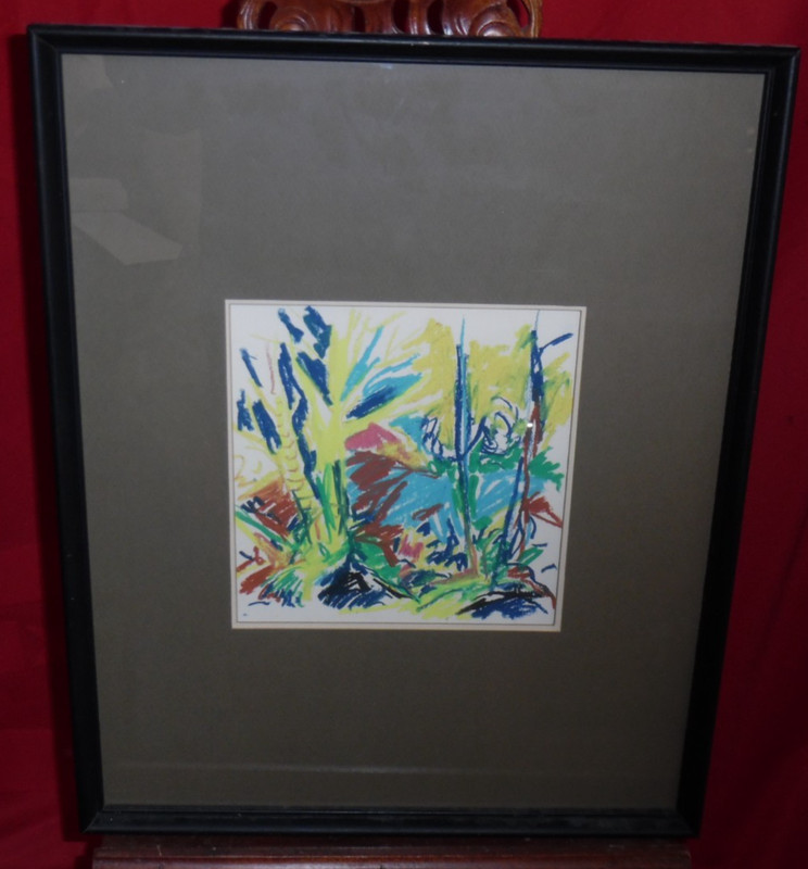 Framed Painting On Paper – Griffith Park – Olga Seem Kooyman – 1966