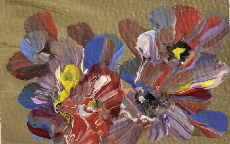 ACEO Original Painting Impressionism Artist Card Flower Acrylic Collectible