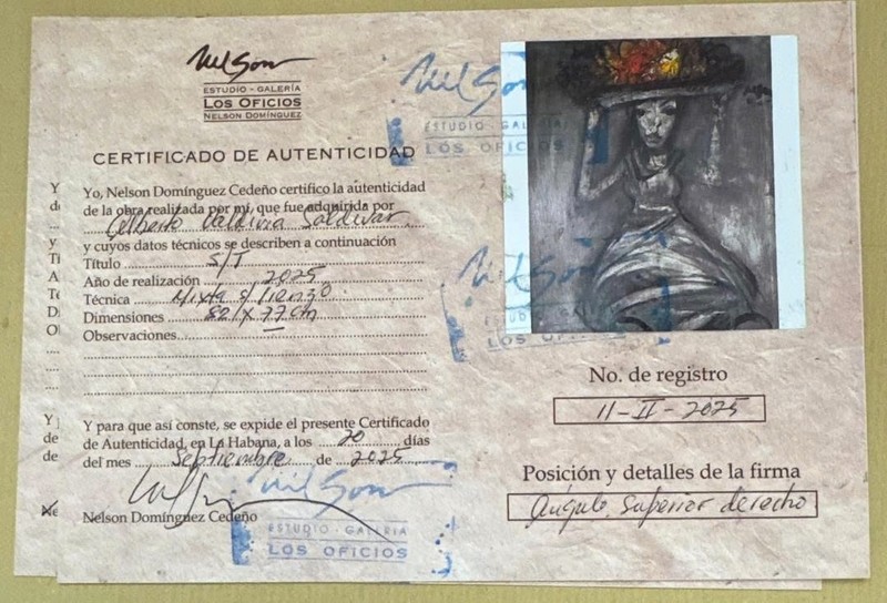 NELSON DOMINGUEZ CEDEÑO. Painting. Contemporary art. Cuban Art. Collectable. COA gallery