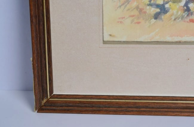 Original Watercolor French Village Landscape by Michele Gondinet Signed Art gallery