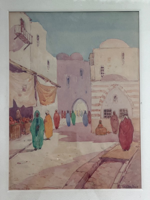 Antique Oil Painting Africa by Johannes Vanderbilt (signed) in frame