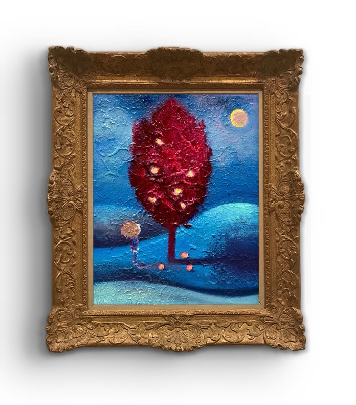 Original Oil Painting “ Apples “ 8×10 Still Life Canvas Signed COA OOAK Tree Kid