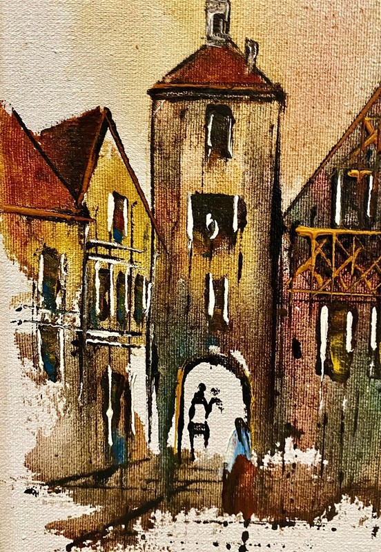 Original, Signed Adriano Marchello Oil Painting On Canvas 12x16 gallery