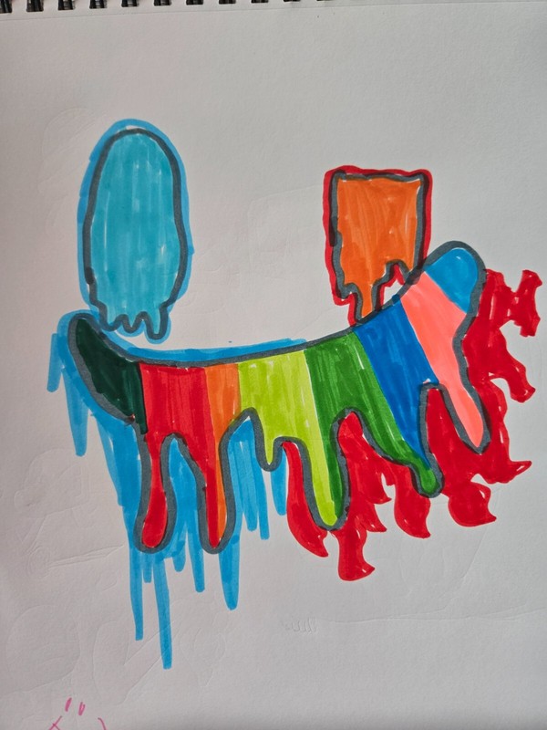 Smiley Drip art made with quality markers copic and took over 1 hour