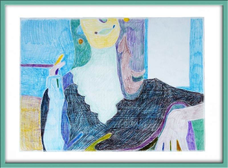 «Snake (U) – Look Again» / Framed Drawing / Framed Drawing