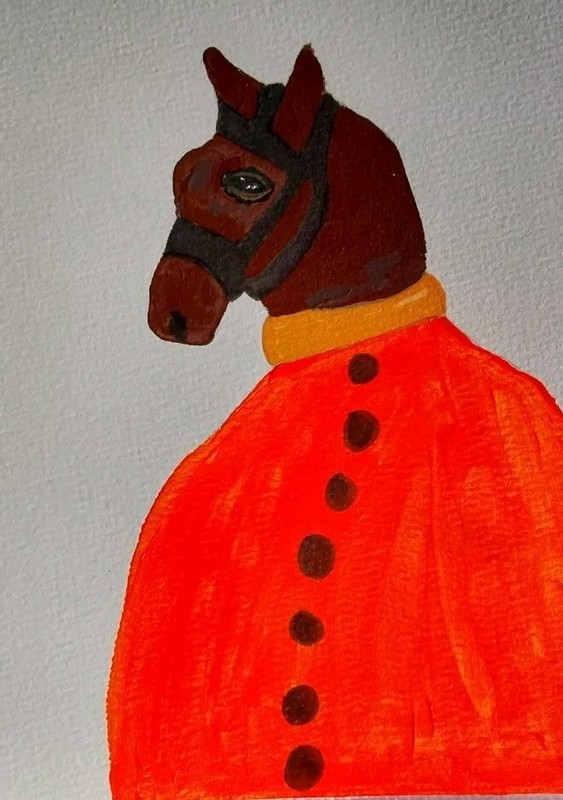 GAT PAINTINGS IMPRESSIONISM Horse ORIGINAL Pony WHIMSICAL Animals