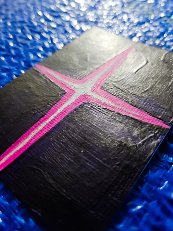 ⁣⁣⁣⁣⁣⁣ OOAK ACEO Acrylic Painting Art Card Pink and White Star Space Over Purple gallery