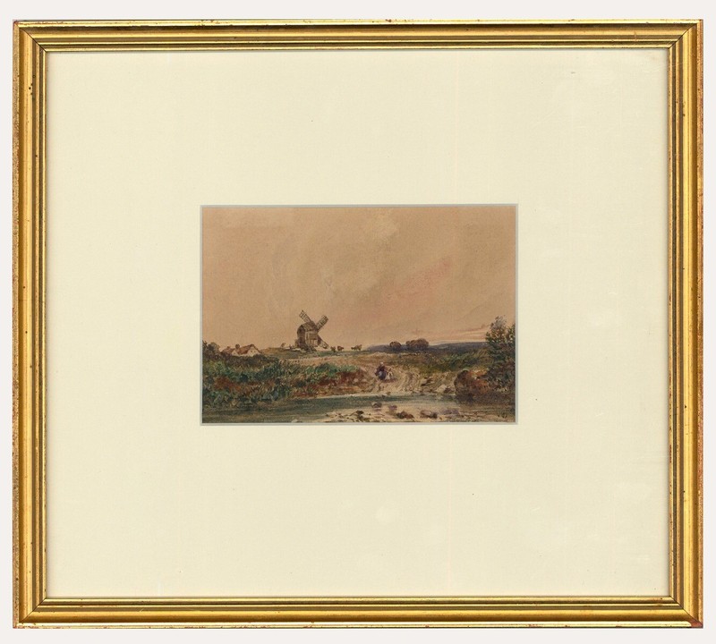 Attrib. Charles G. Davidson RWS (1820-1902) – Watercolour, The Little Windmill