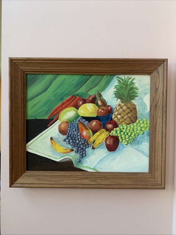 Juri Zurkan 1971 “Plentiful Harvest” Still Life Original Signed Board Painting