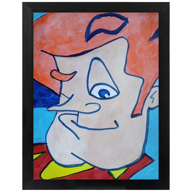 Abstract/Expressionism 9 x 12 Abstract Super Guy one of a kind Art Painting