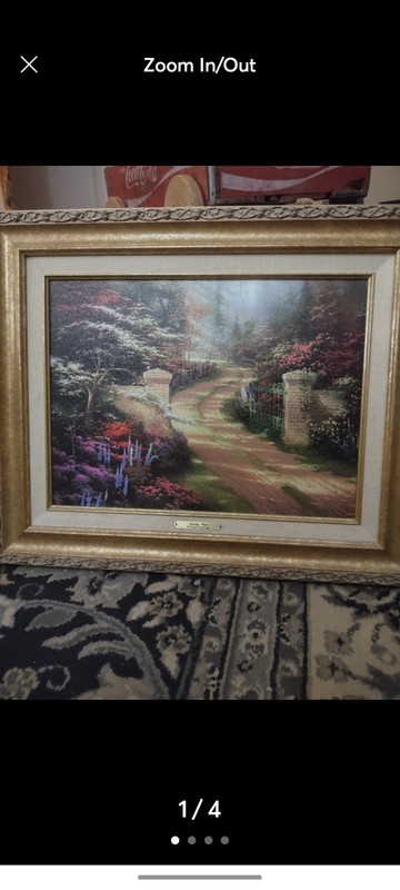 Thomas Kinkade Spring Gate Framed Canvas Art Limited 1st Edition with COA