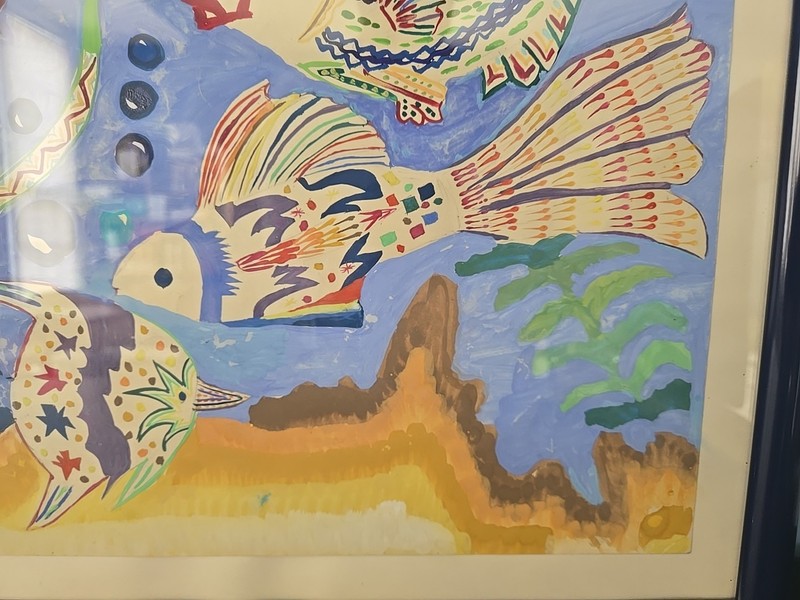 Original watercolor painting Underwater scene undersea marine life fish artwork gallery