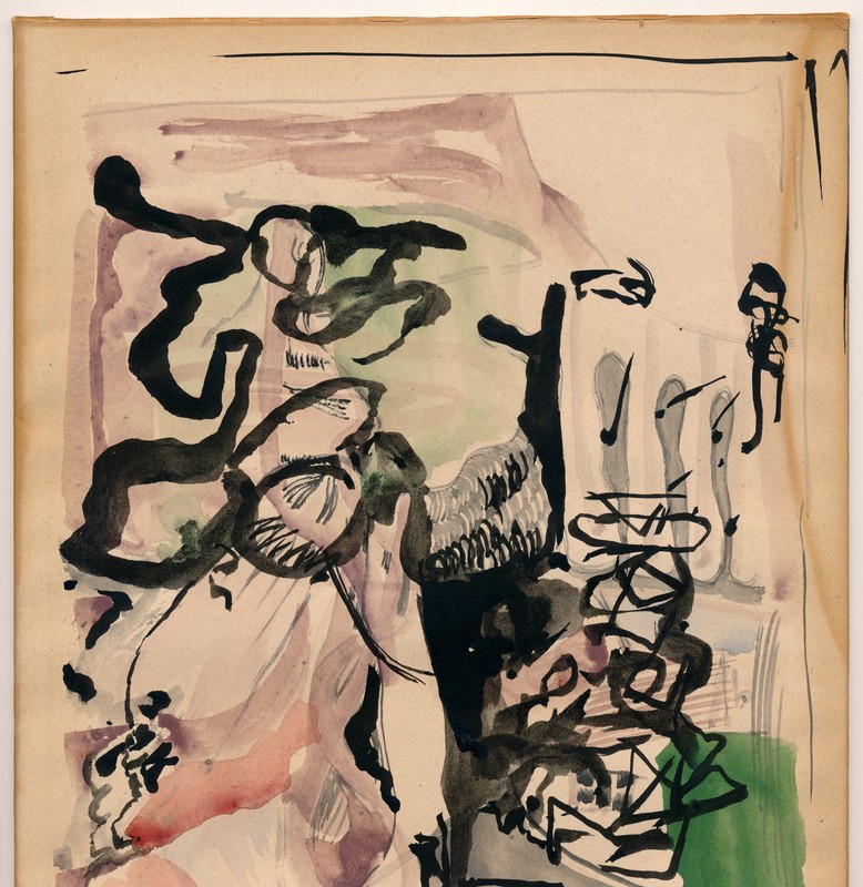 ALBERT URBAN Original 1945 Watercolor Painting "Abstract Composition" Eames Era gallery