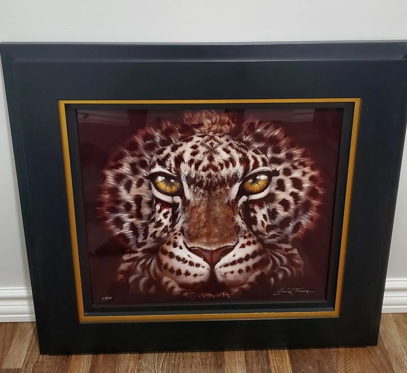 CRAIG TRACY .Dye Sublimation «Feral» Tiger Face Lady Art Piece 
