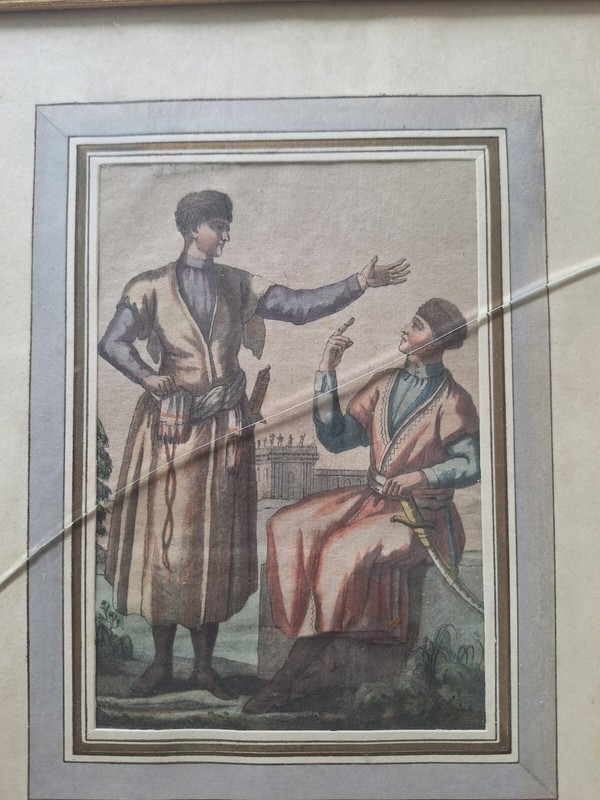 Antique Watercolor "Woman From Caria And Polish Merchant". Painting gallery