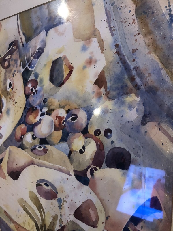 Surrealist, dreamscape watercolor painting signed wall accents gallery