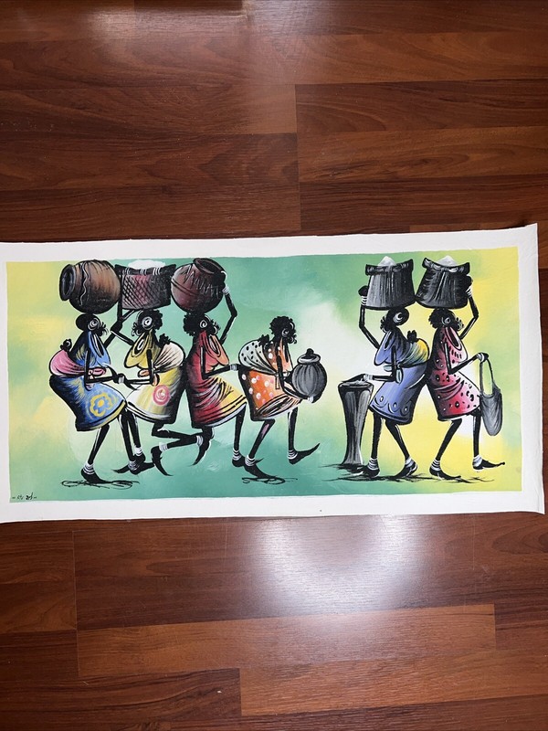 AUTHENTIC African Painting (NOT a Print or a Copy) Original African Art UNFRAMED
