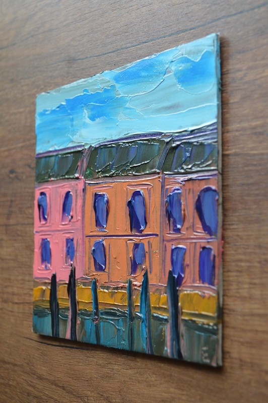 Original Painting Venice Original Artwork Italy Oil City Landscape size 6 x 6" gallery