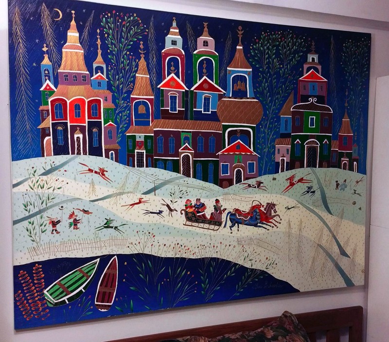 Yuri Gorbachev Original Masterpiece Painting "Troika" oil on canv, gold bronze gallery