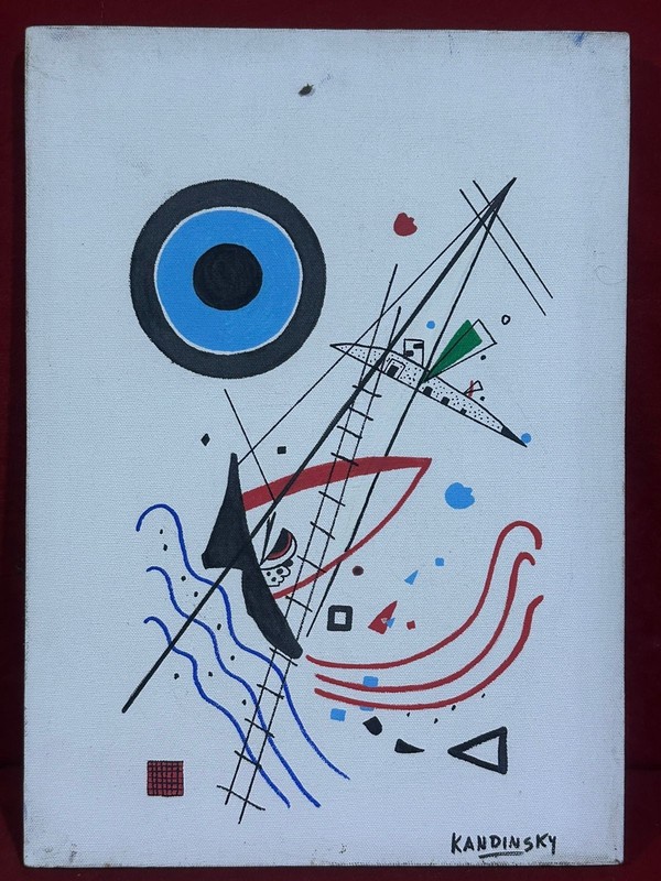 VASILI KANDINSKI oil painting on canvas, vtg stamped signed