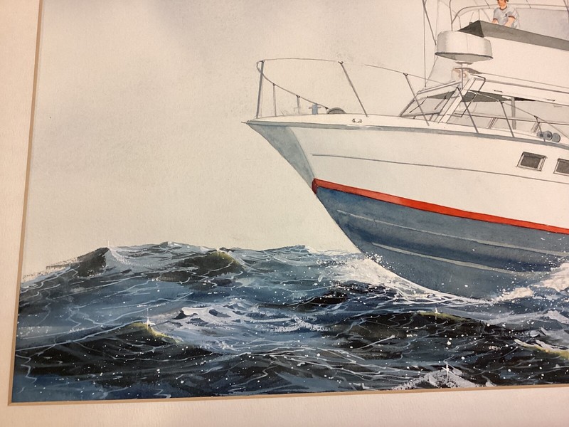 Connecticut Artist Steven Cryan Sport Boat Watercolor 1979 gallery