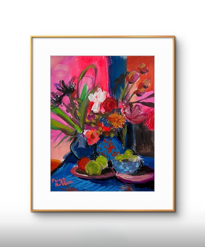 Paige Robbins Original 11×14 Acrylic Painting Modern Art Flowers