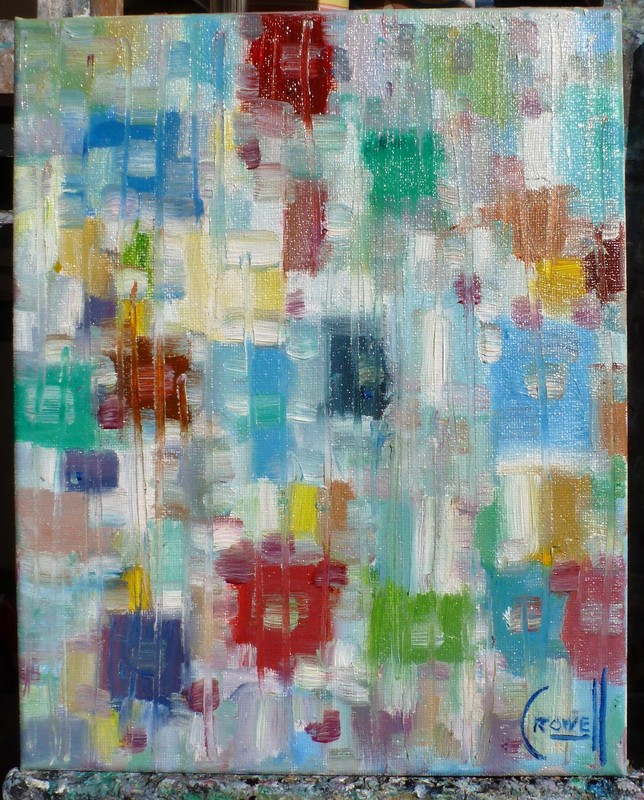 THE ROADS END abstract new original 8×10 canvas oil painting signed Crowell