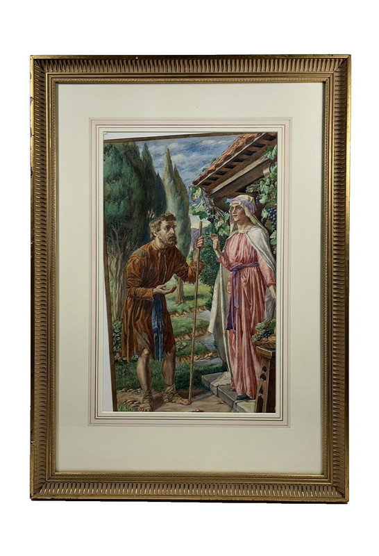 FLORENCE CAMM ANTIQUE 1912 WOMAN ARTIST FINE ART RELIGIOUS ILLUSTRATION PAINTING