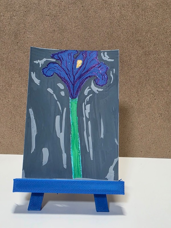 ACEO original iris flower, Wyld Dog Art