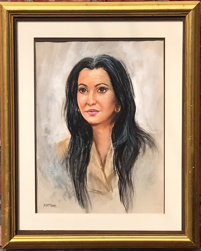 Pastel Portrait Of A Beautiful Woman. Raden Basoeki Abdullah Indonesian. Signed gallery
