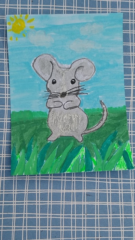 Mouse Rat Hand Painted Art Painting Home Decor 3.5x2.5 Whimsical Animals gallery