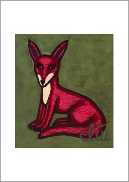 JACQUELINE DITT - the cunning fox A4 PRINT n.painting fox gallery