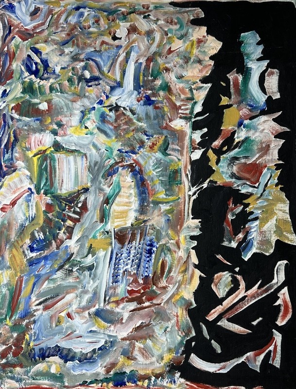 Abstract Expressionist Original Painting 24×30 Modern Wall Art Home Decor Board