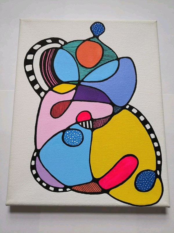8×10″ Original acrylic abstract painting By Native American Artist DNAc «milton»