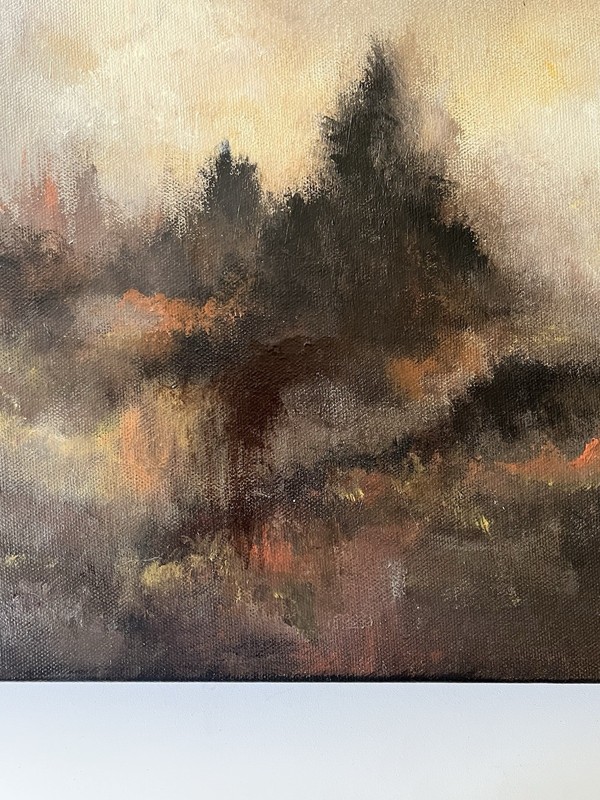 Original Abstract Landscape Painting 16x20 Canvas Modern Moody Tonalist gallery