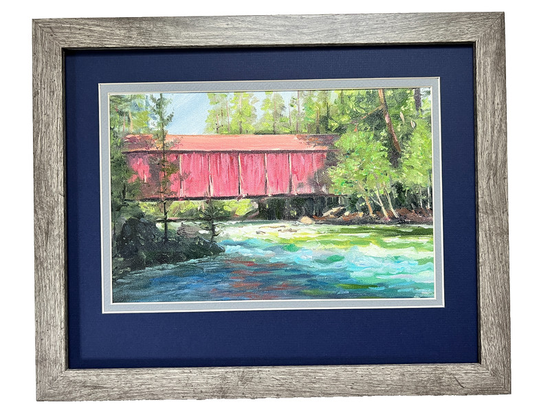 California Impressionism Oil on Canvas Yosemite’s Wawona Bridge Plein Aire