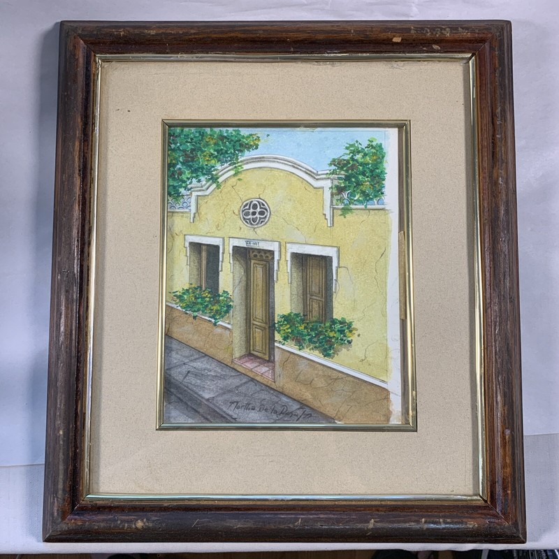 Vintage Watercolor?? By Colombian Artist Martha De La Rosa. Framed