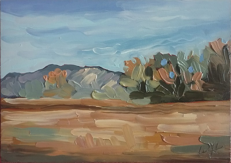 Original Oil Painting, Listed Artist W. Holland 5×7 Inches Landscape Lot 1087