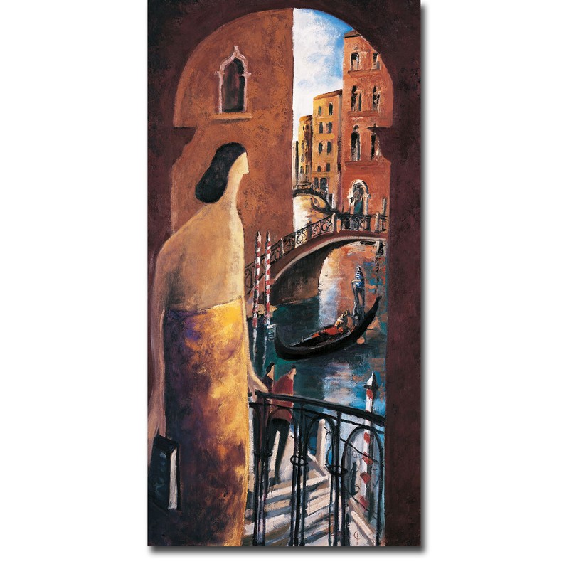 Balcon En Venecia by Lourenco Gallery-Wrapped Canvas Giclee Art (16 in x 8 in)