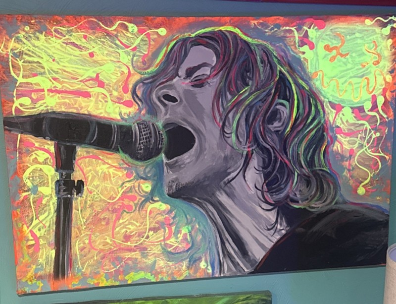 Kurt Cobain Original Painting “Come as you are” Nirvana Neon Art Grunge