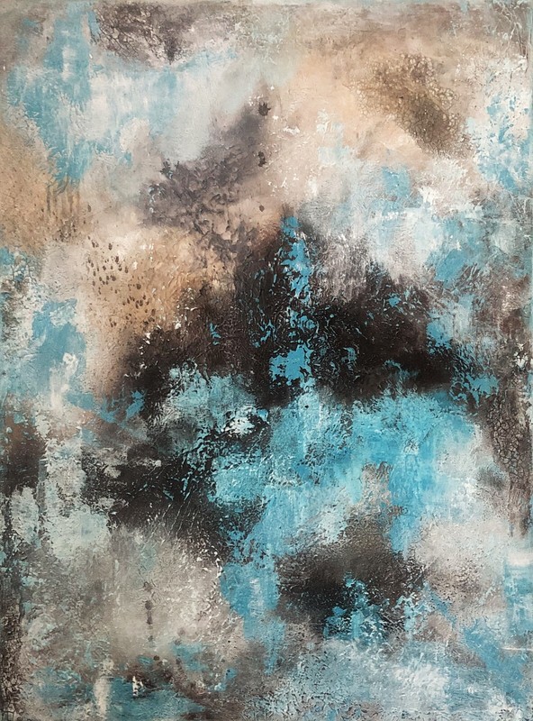 Abstract acrylic painting Original texture art on canvas Mixed media 24×18″