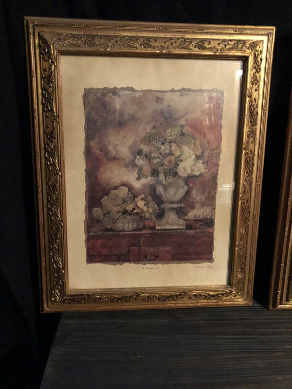 C. WINTERLE OLSON La Chambre I & II Gold FRAMED SET 20 X 16 gallery
