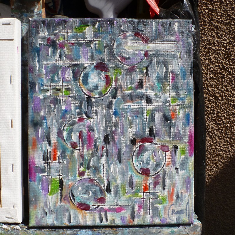 THE PERFECT TIME abstract new original 8x10 canvas oil painting signed Crowell  gallery