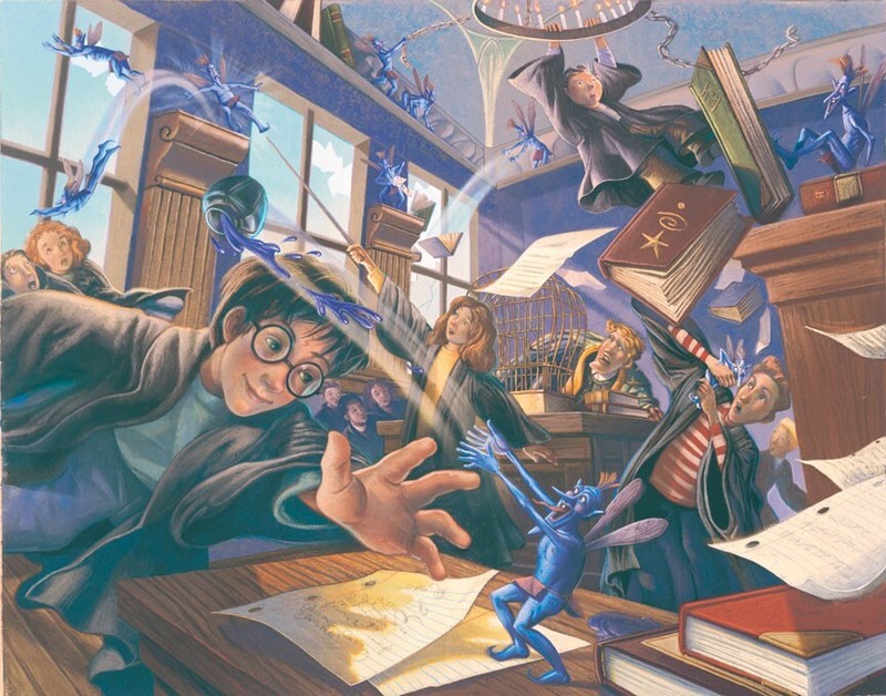 Harry Potter Pixie Mayhem Mary GrandPre SIGNED Giclee Art Paper Ltd Ed of 250