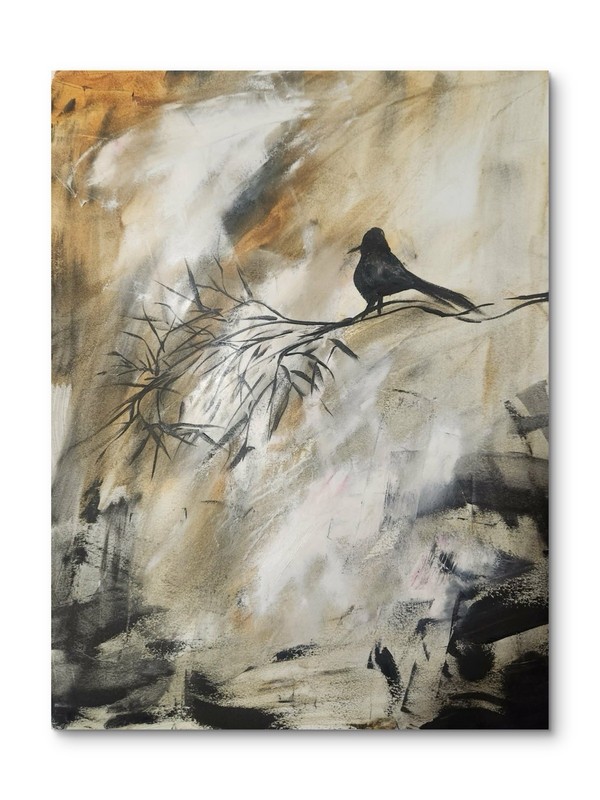 Abstract Bird Impressionistic Original Wall Art 14X11 Mixed Media Paper gallery
