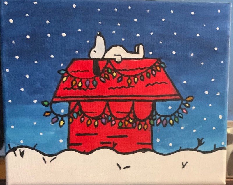 Snoopy Christmas painting